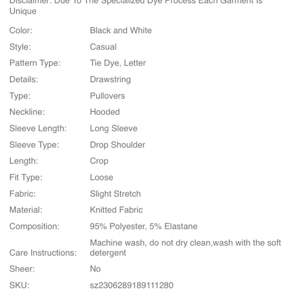 Shein New York crop sweatshirt . Worn a few times - Picture 5 of 9